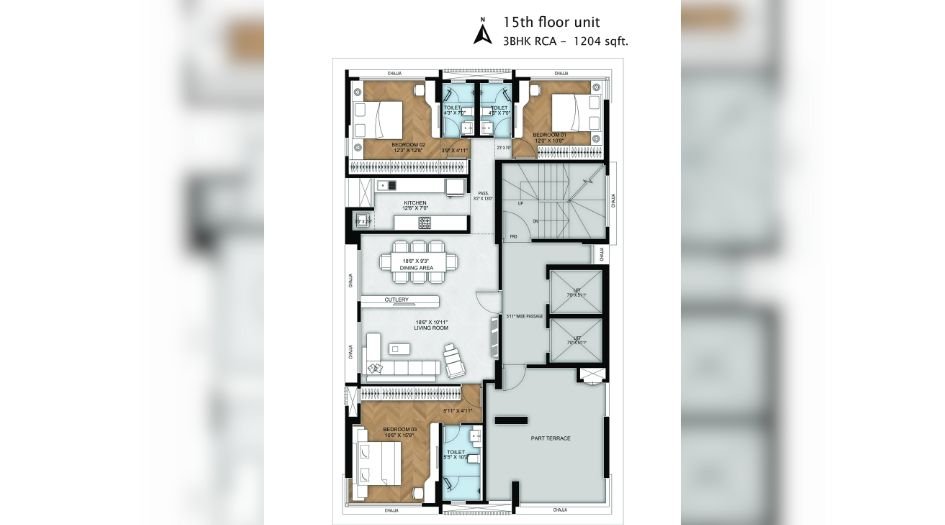 Bluestone-Tulsi-Heritage-Floor-Plan-3 BHK- 1204 Sqft